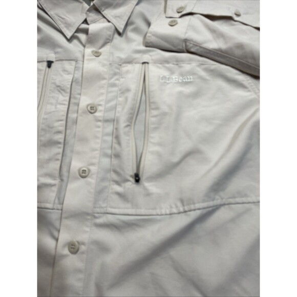 LL Bean Shirt Mens Large Khaki No Fly Zone Vented Roll Tab Sleeve Gorpcore Lg - Picture 7 of 16